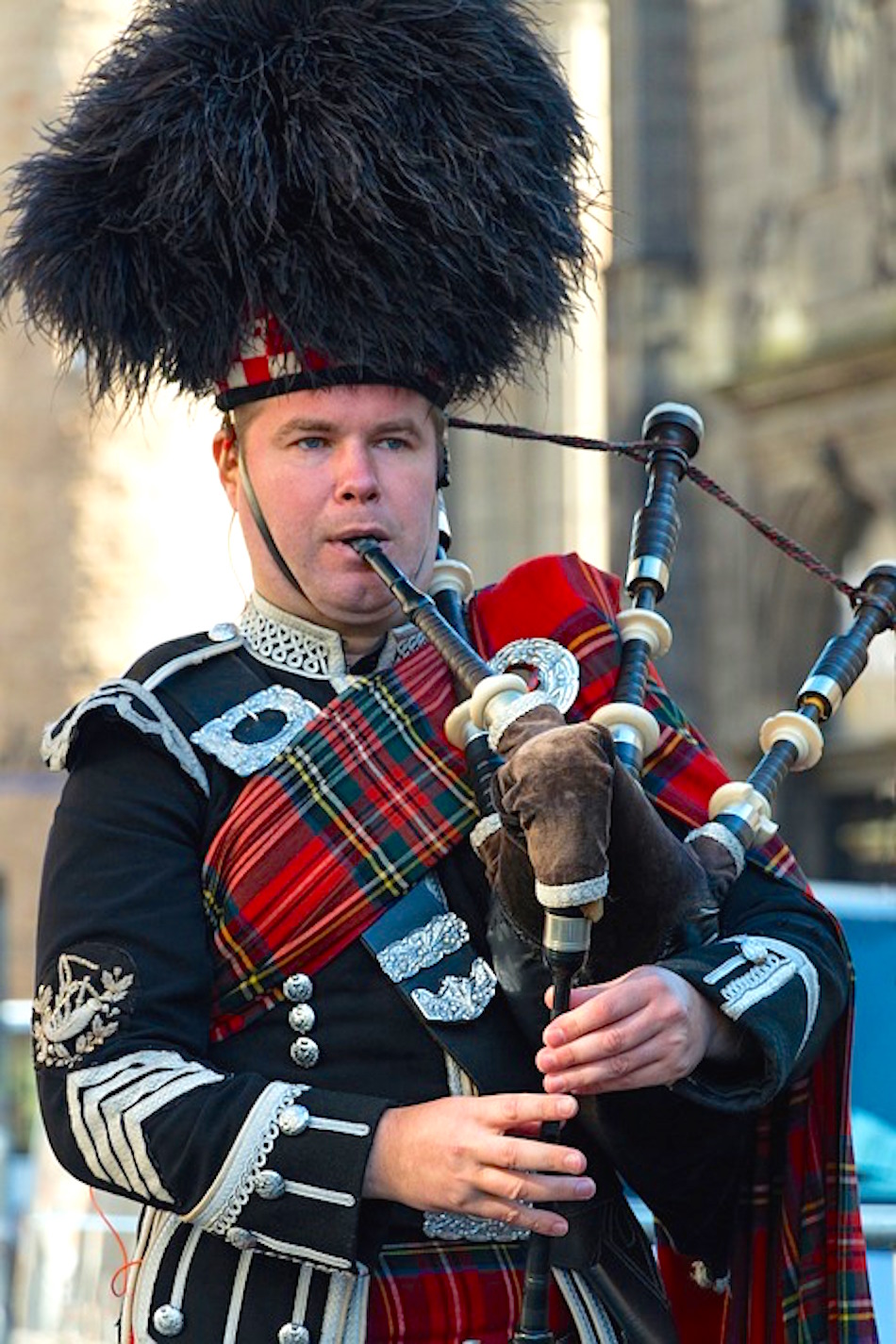 Playing The Bagpipes Scotland Bagpipe Edinburgh