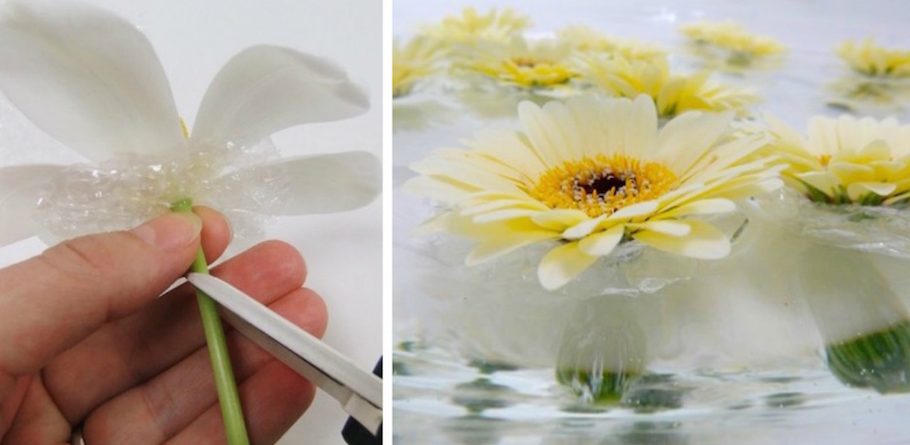 bubble wrap floating flowers