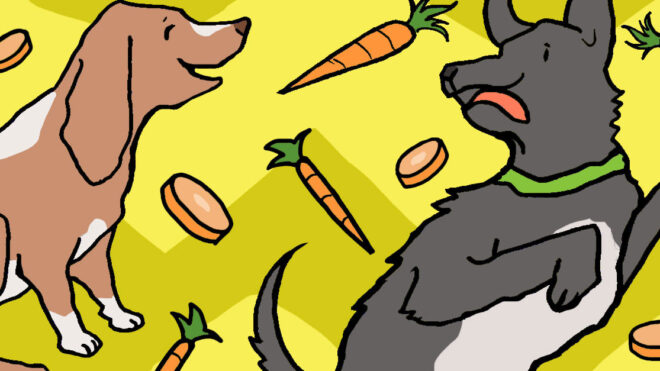 Dogs Carrots 1280