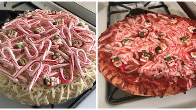 candy cane pizza