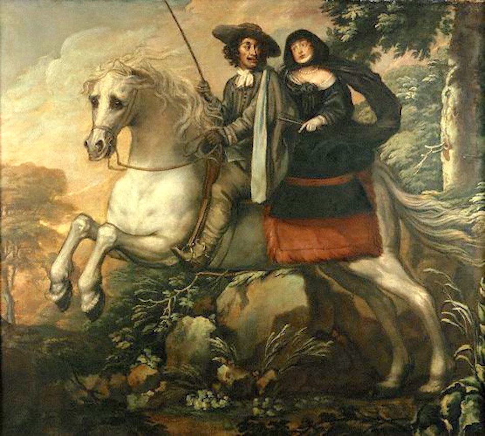 NPG 5251; King Charles II and Jane Lane riding to Bristol by Isaac Fuller