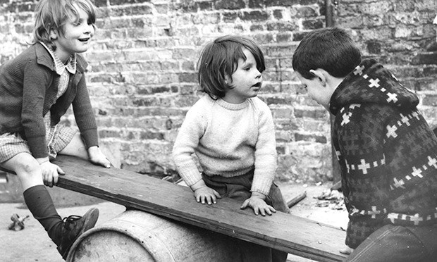 children playing seesaw