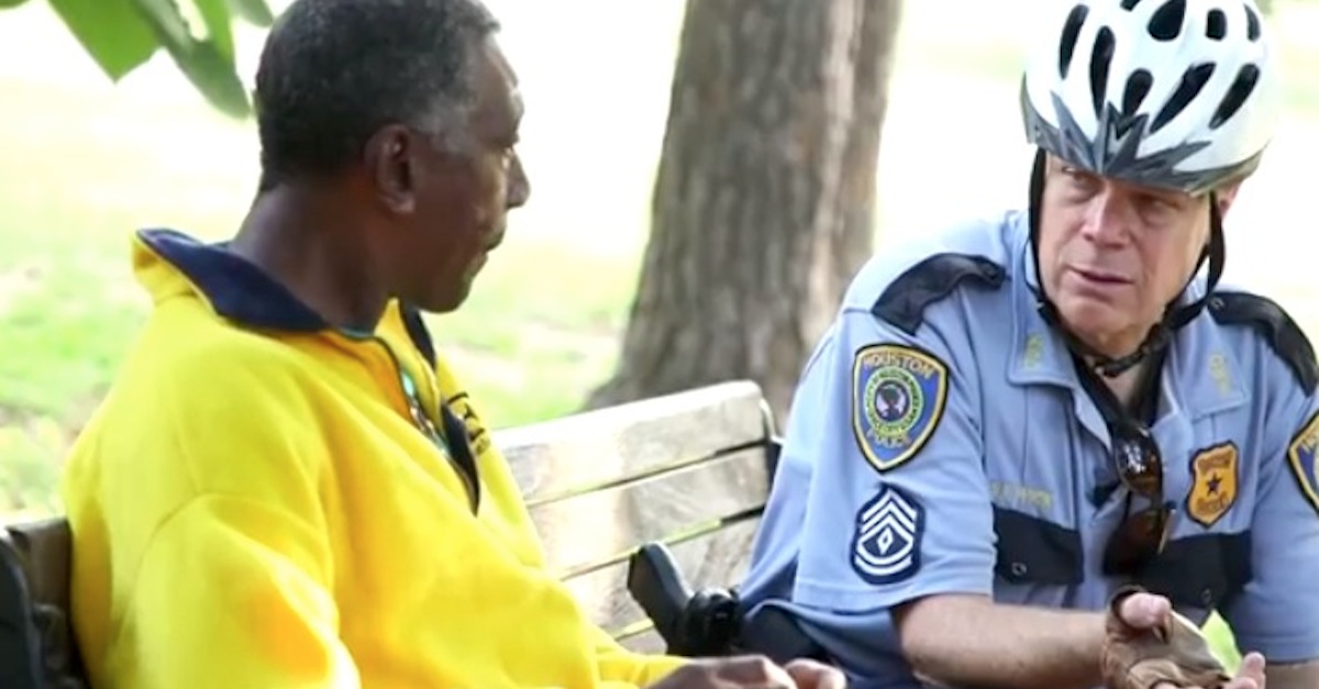 cop homeless man Houston Police Department