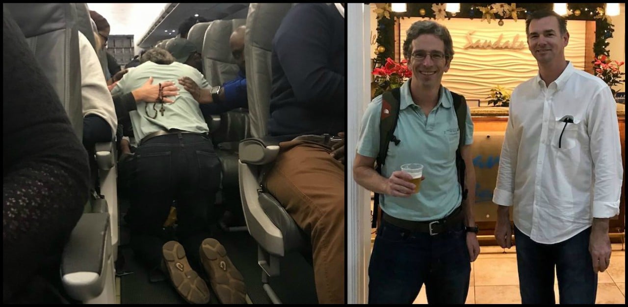 doctors save woman on flight hp
