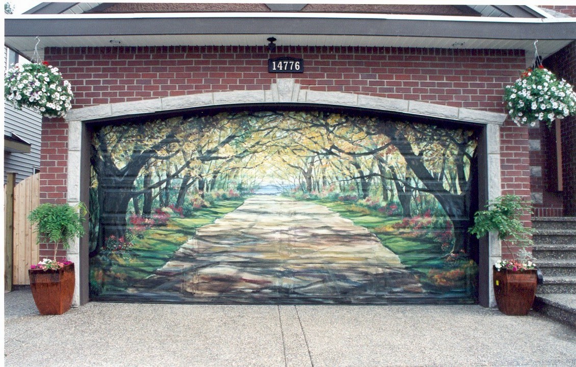 Brick Wall hanging Plants Beautiful Garage Door