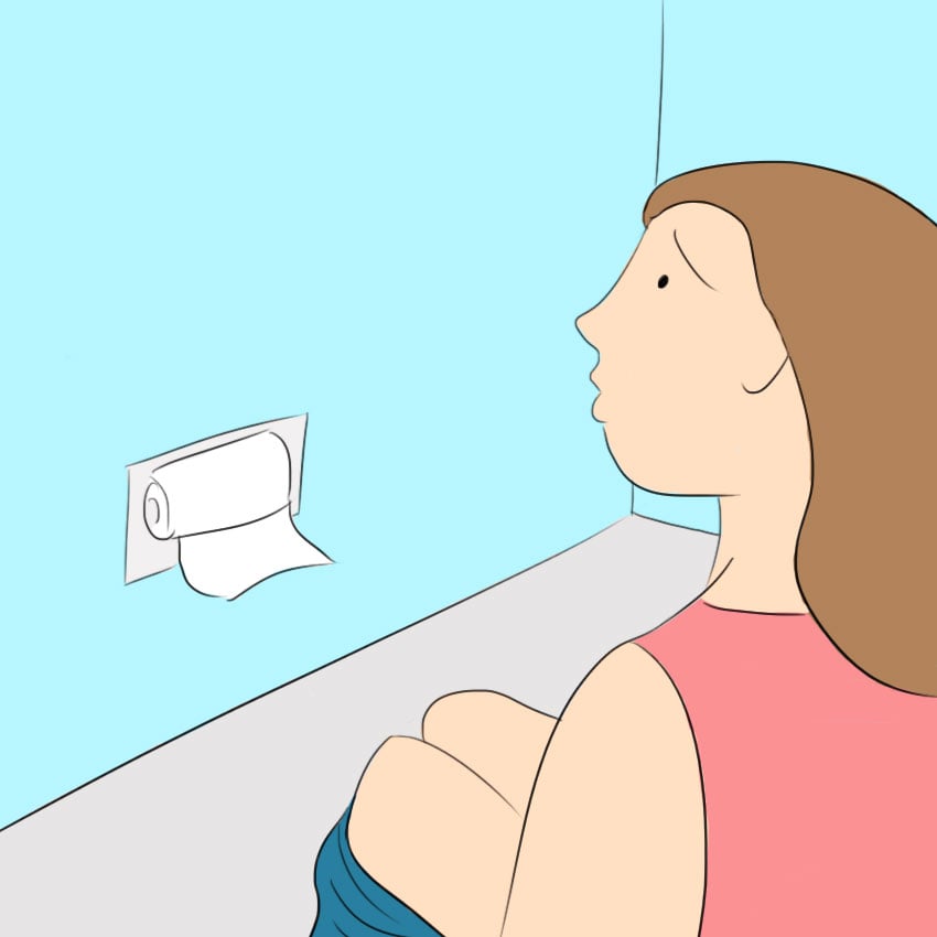 cervical cancer symptoms: woman on a toilet