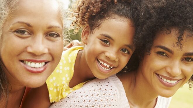 Portrait Of Grandmother With Daughter And Granddaughter