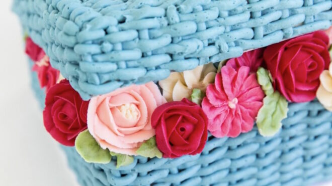 flower basket cake