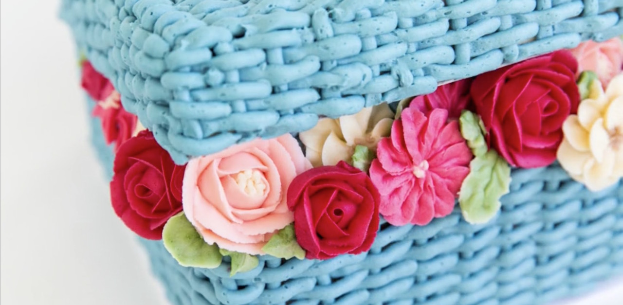 flower basket cake