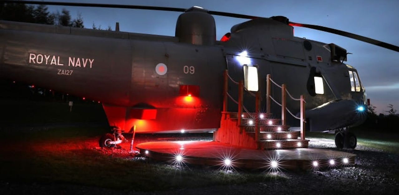 Sea King helicopter glamping accommodation