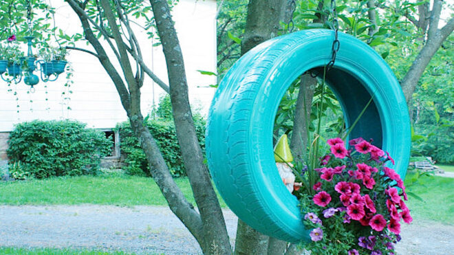 how-to-make-a-tire-swing-flower-planter-