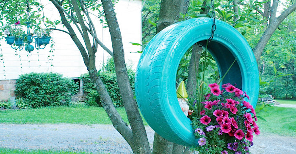 how-to-make-a-tire-swing-flower-planter-