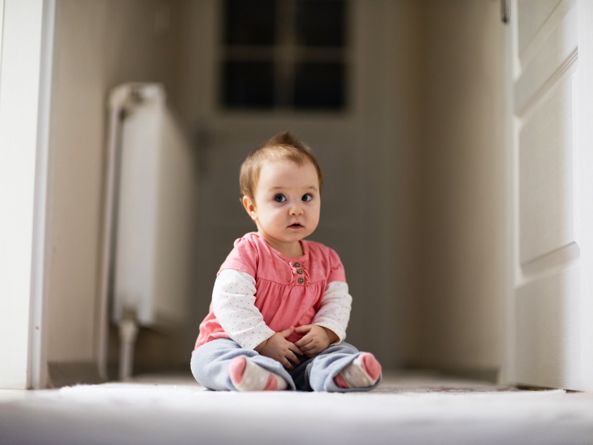 Portrait of joyful baby girl