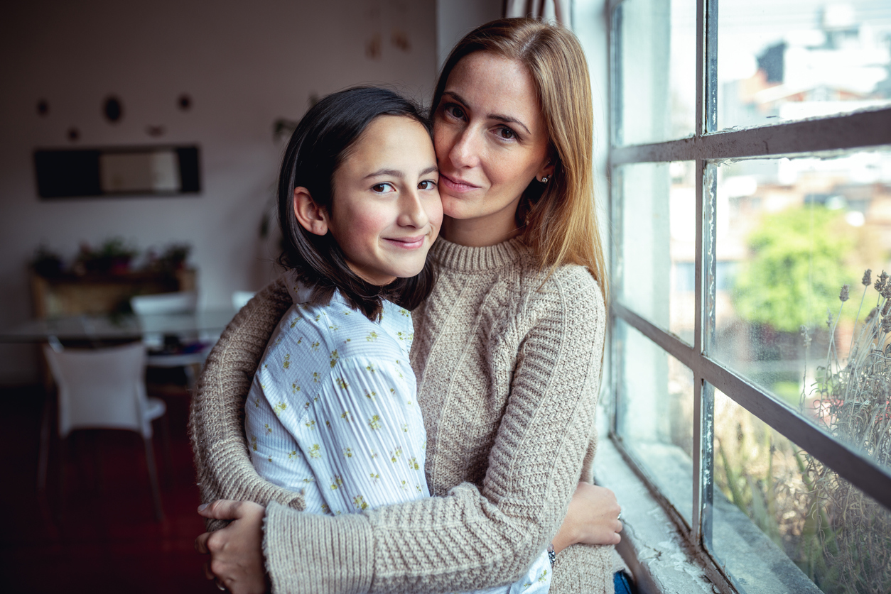 Portrait mother and daughter.