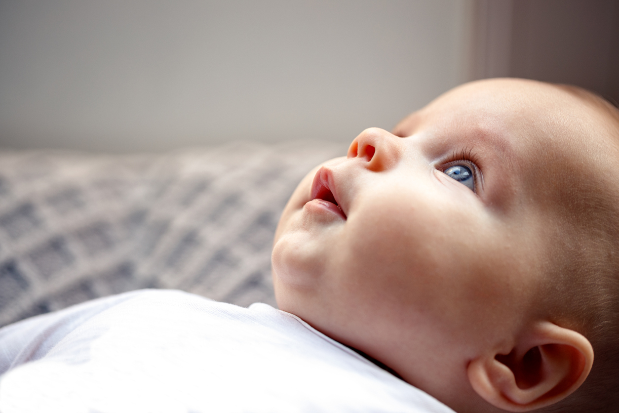 Portrait of adorable baby- child, happiness and childhood concept