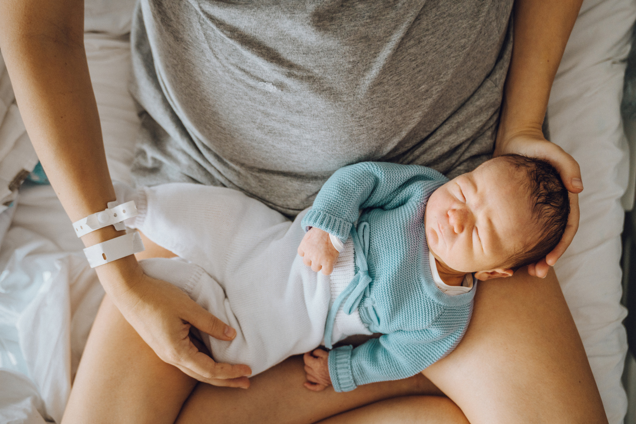 Mother with her newborn baby