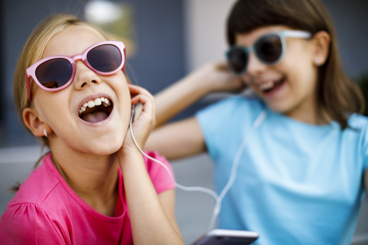Cute little girls singing their favourite song