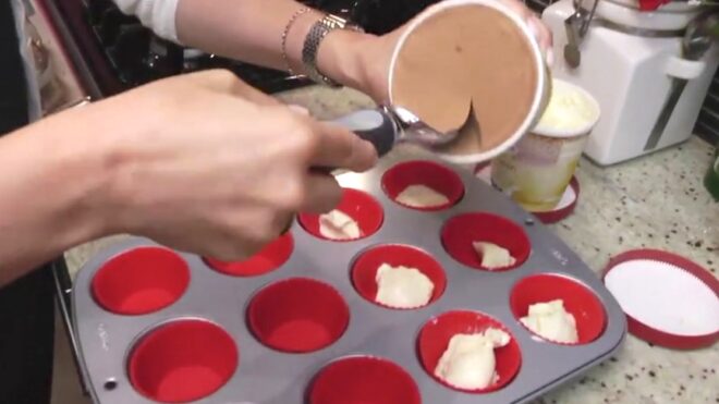 ice cream in your muffin tin