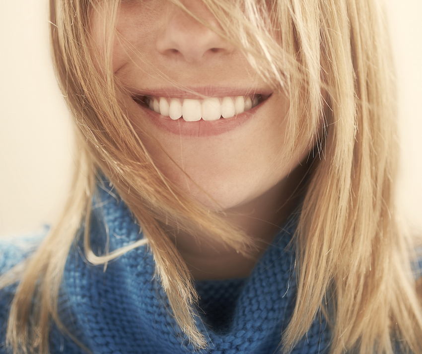 Young woman, eyes closed portrait