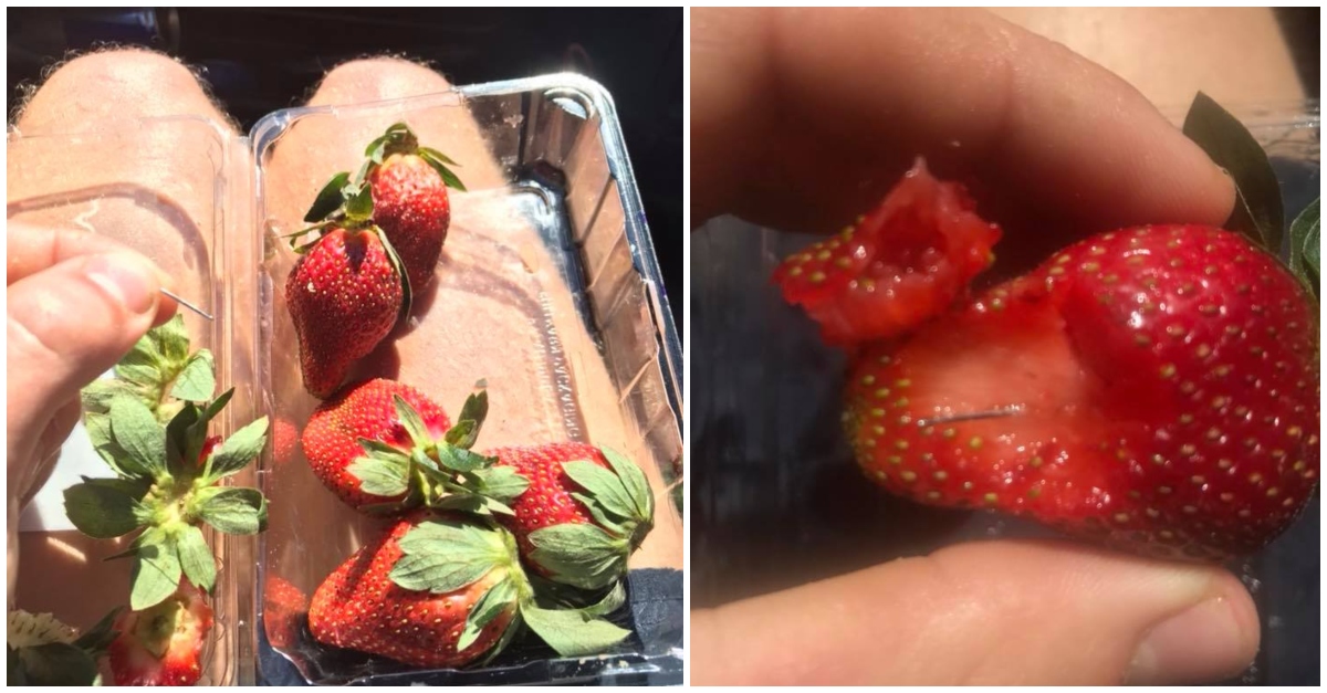 needles in strawberries