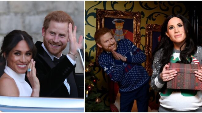 prince harry meghan markle wax figures