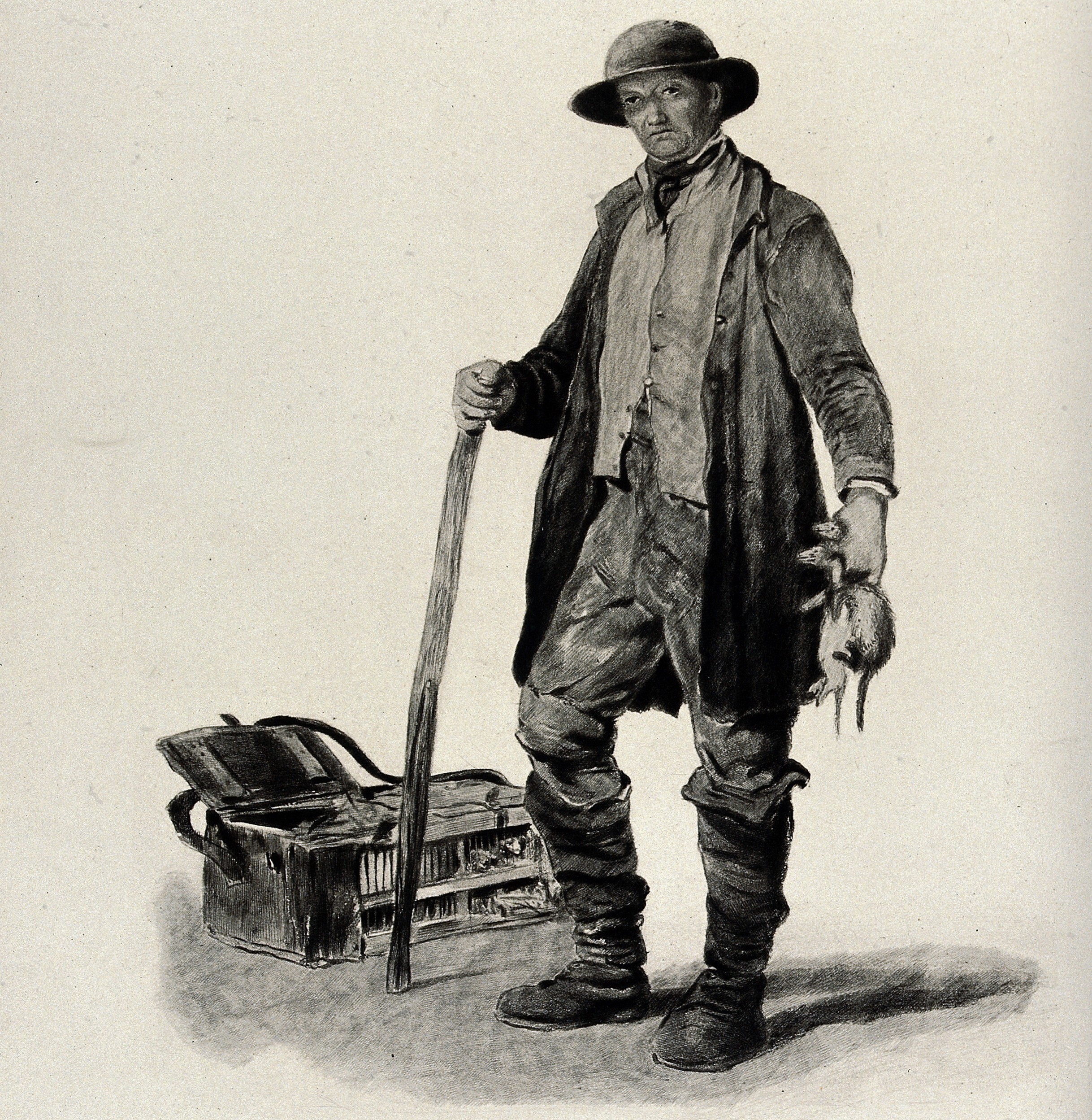 V0020293 A Kentish rat-catcher. Photomezzotint after a drawing by W.