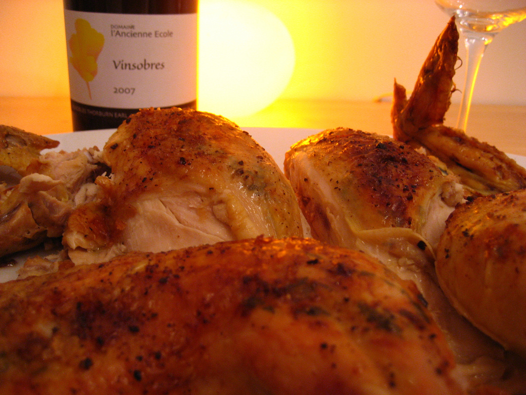 Roast chicken and Vinsobres