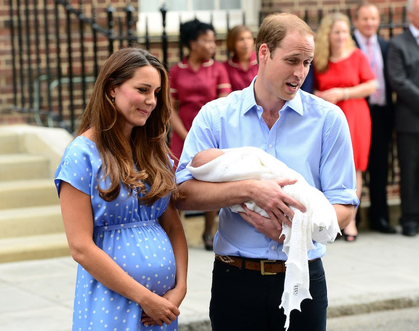 The Duke and Duchess of Cambridge present their newborn baby son