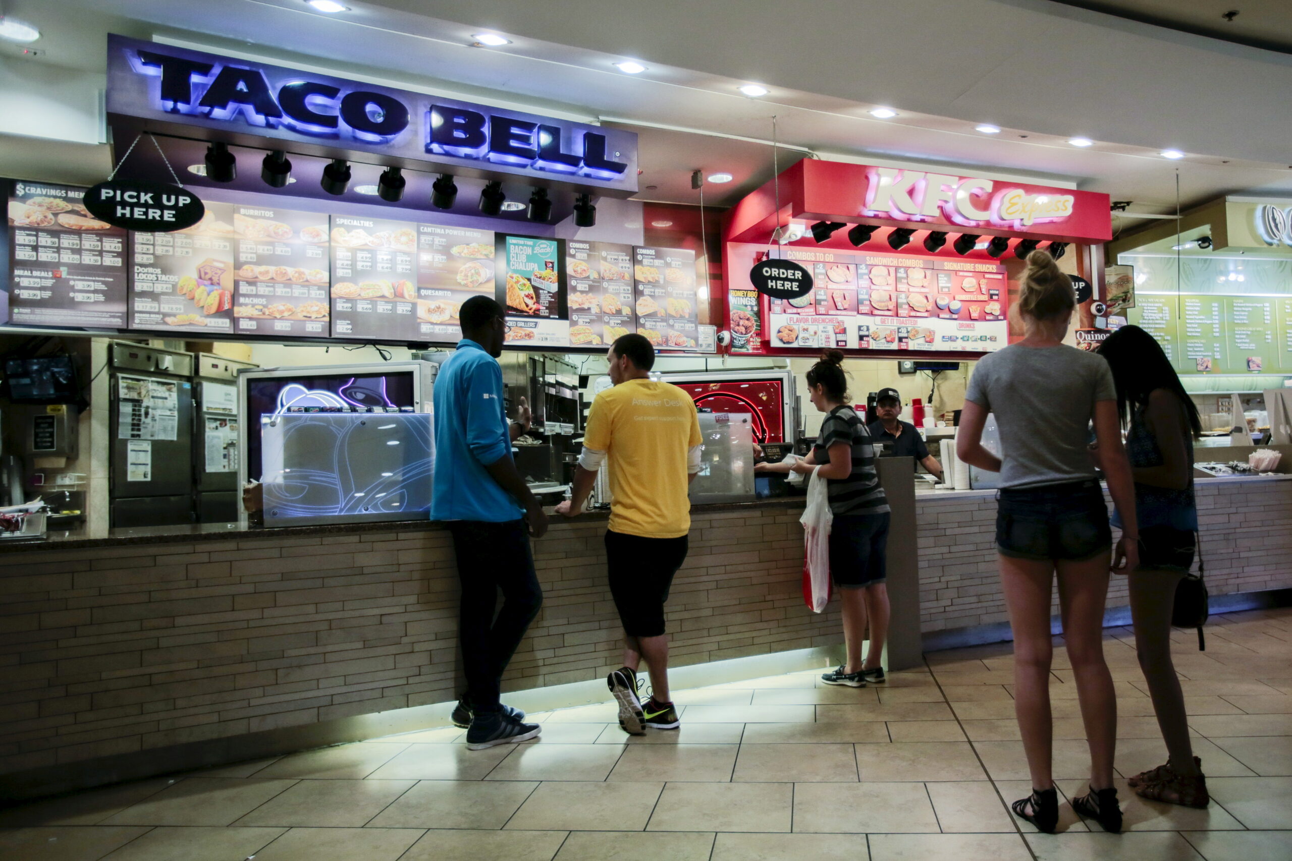 PEOPLE BUY PRODUCTS IN A TACO BELL RESTAURANT AND A KFC RESTAURANT IN PARAMUS