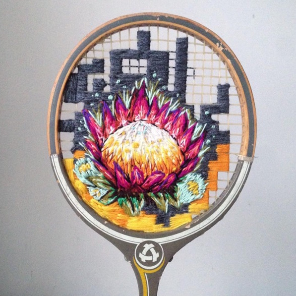 She Transforms Vintage Tennis Rackets Into Gorgeous Works Of Art!