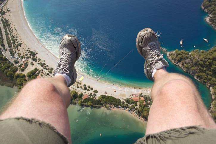 Dangling at 3000 feet from Paraglider