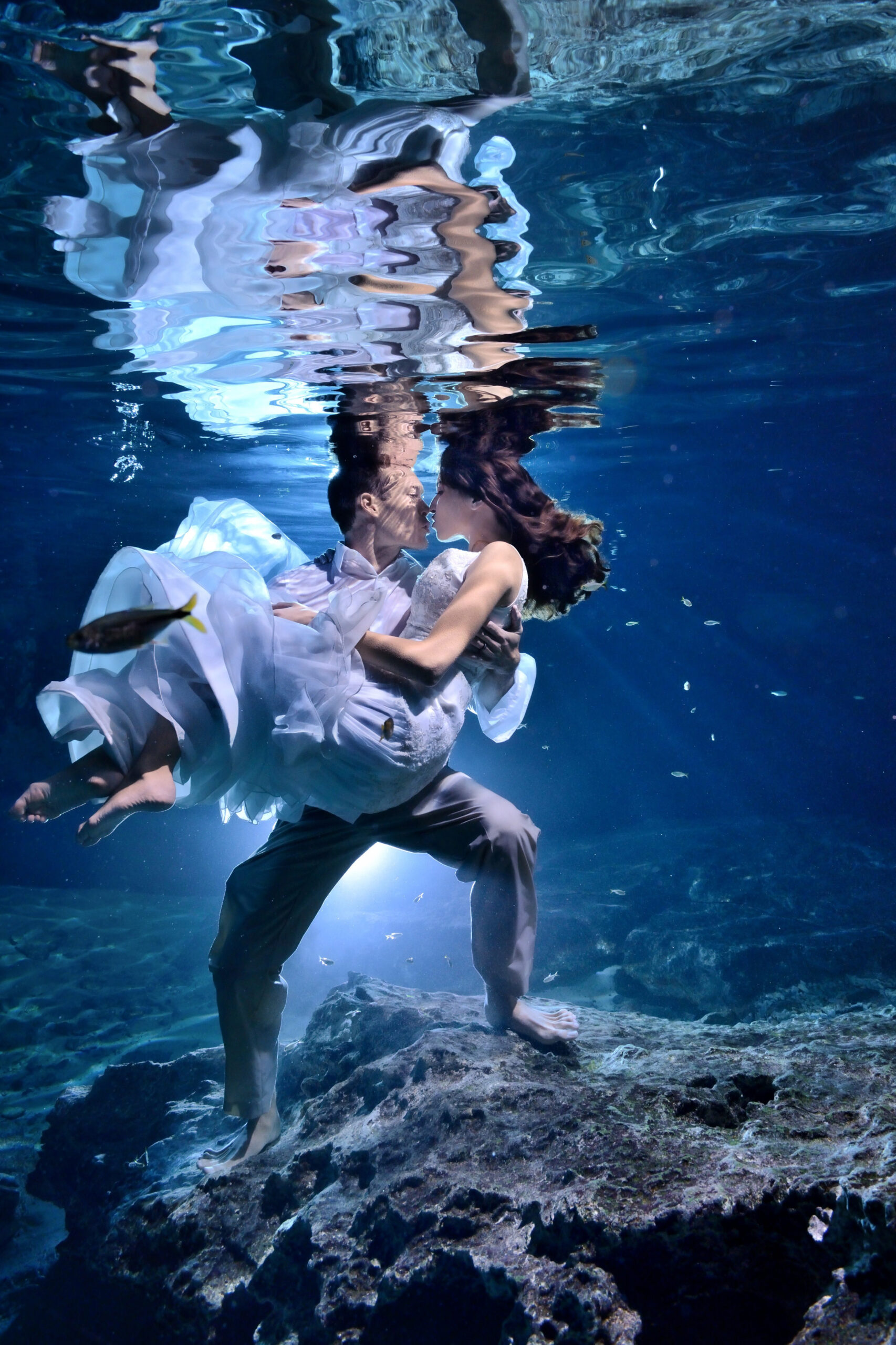 Underwater trash the dress