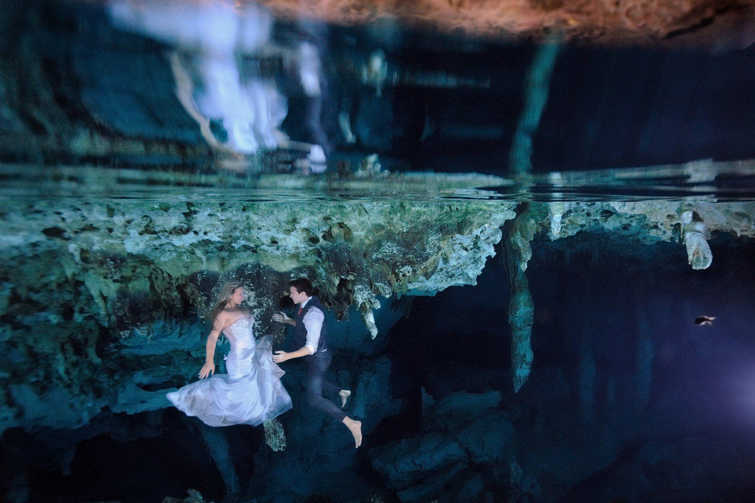 Underwater trash the dress