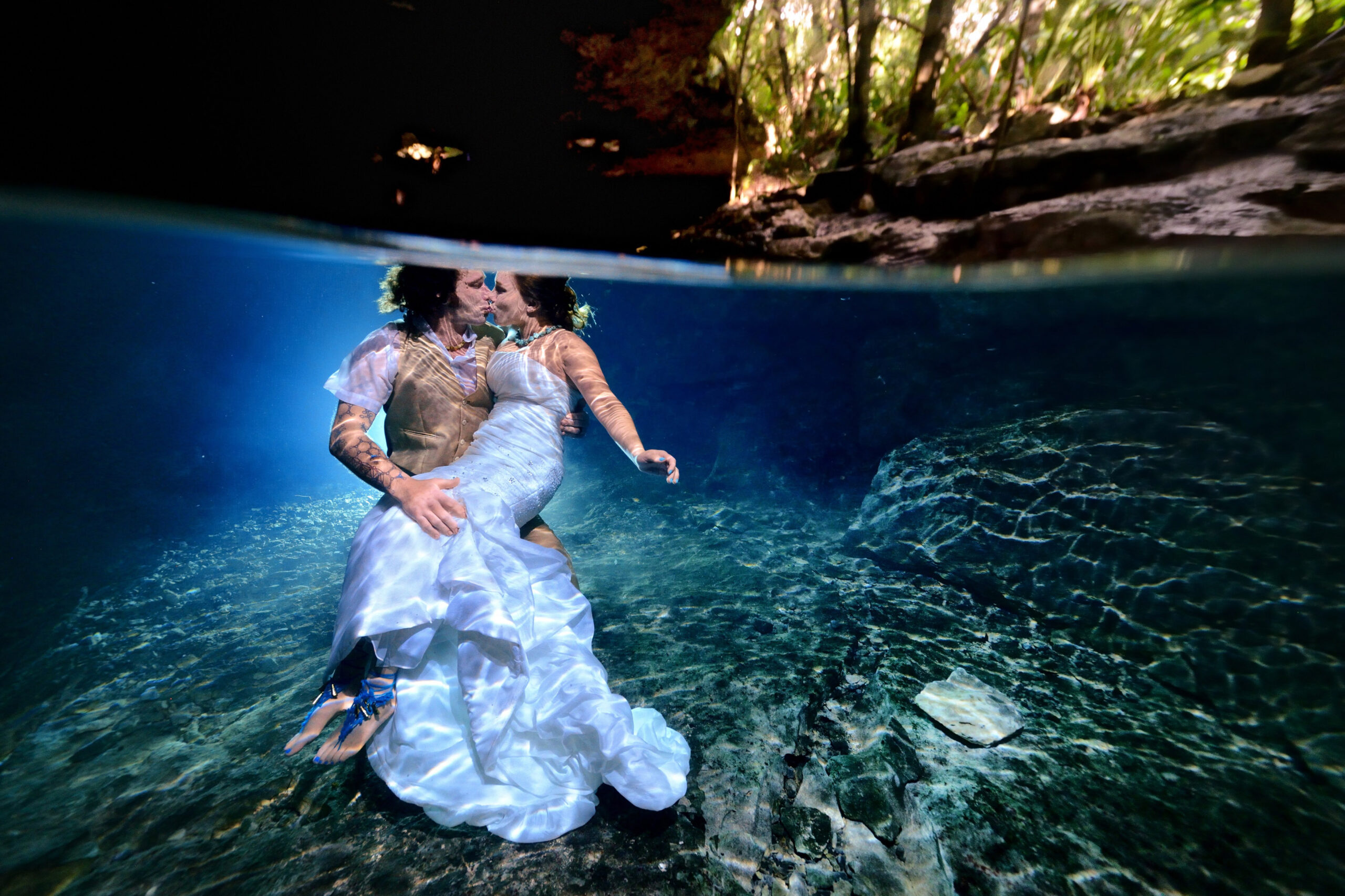 Underwater trash the dress