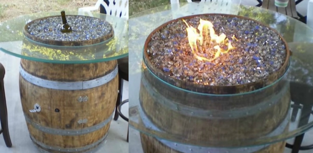 wine barrel fire pit HP