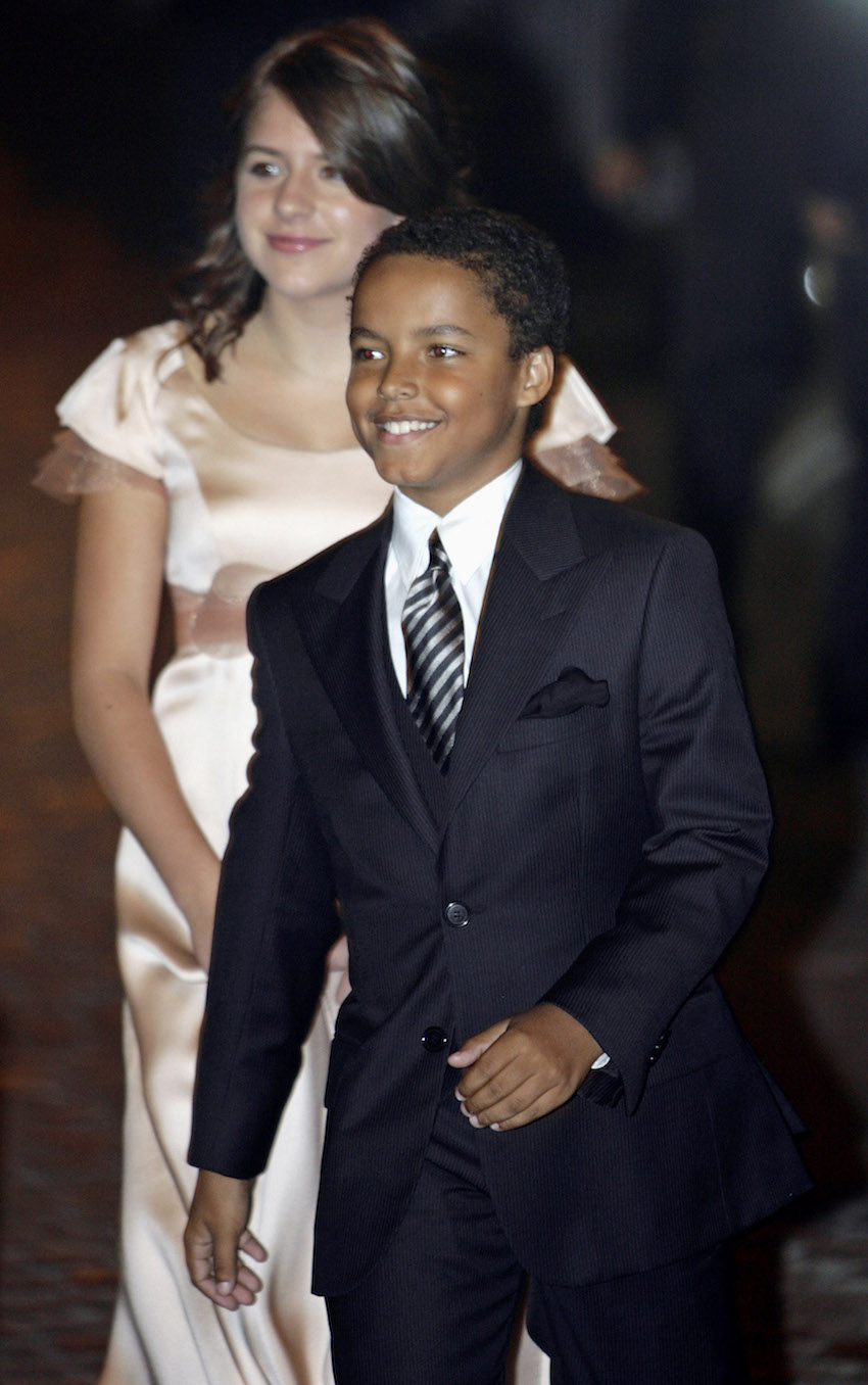 Actor Tom Cruise's children Isabella and Connor arrive for a party at a restaurant in Rome