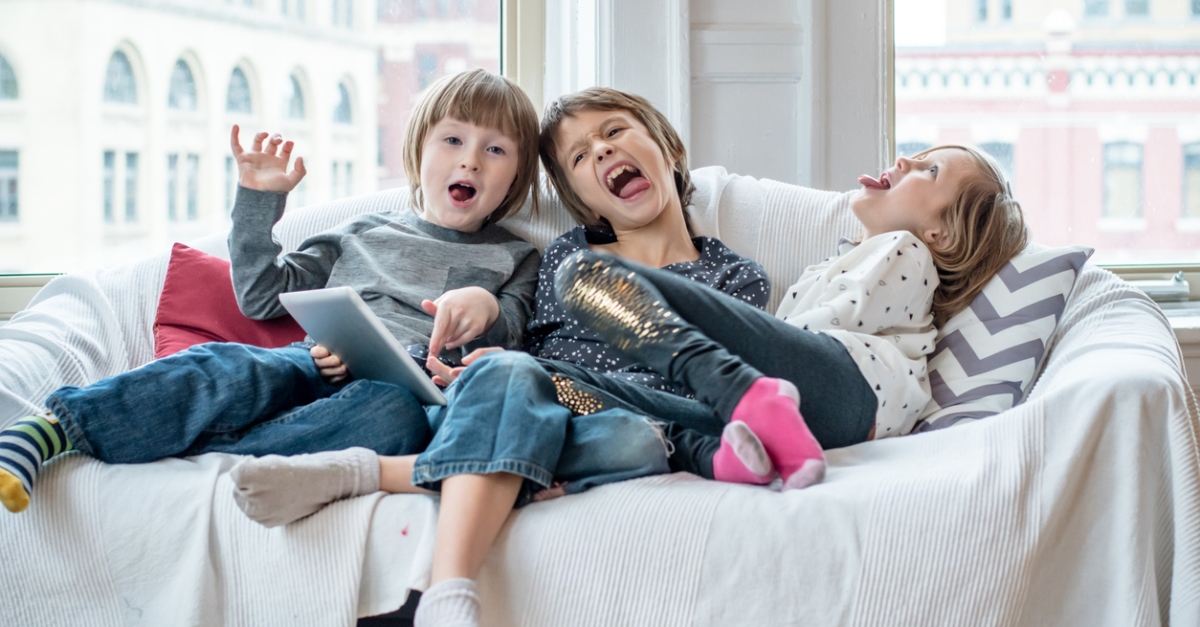 these kids are having a wild time in the living room