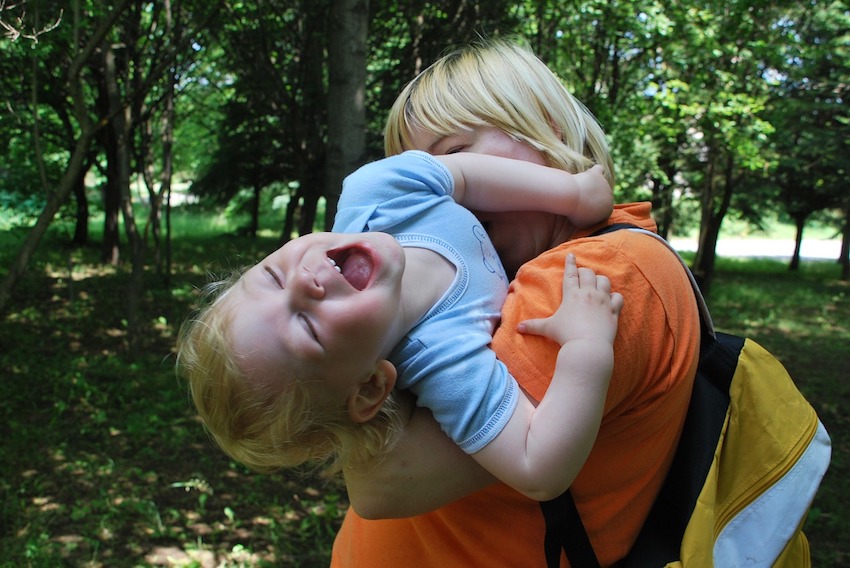 Cuddling Toddler Laugh Son Love Mother Smile