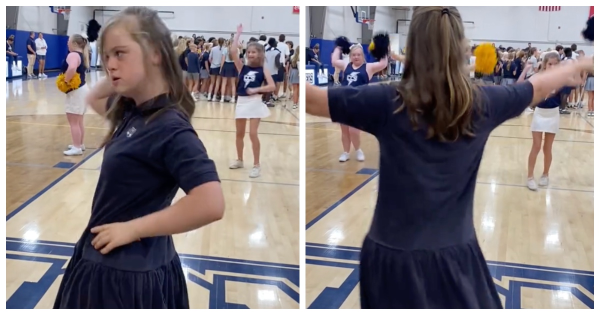 Teen With Down Syndrome Masters Cheer Routine From The Sidelines After
