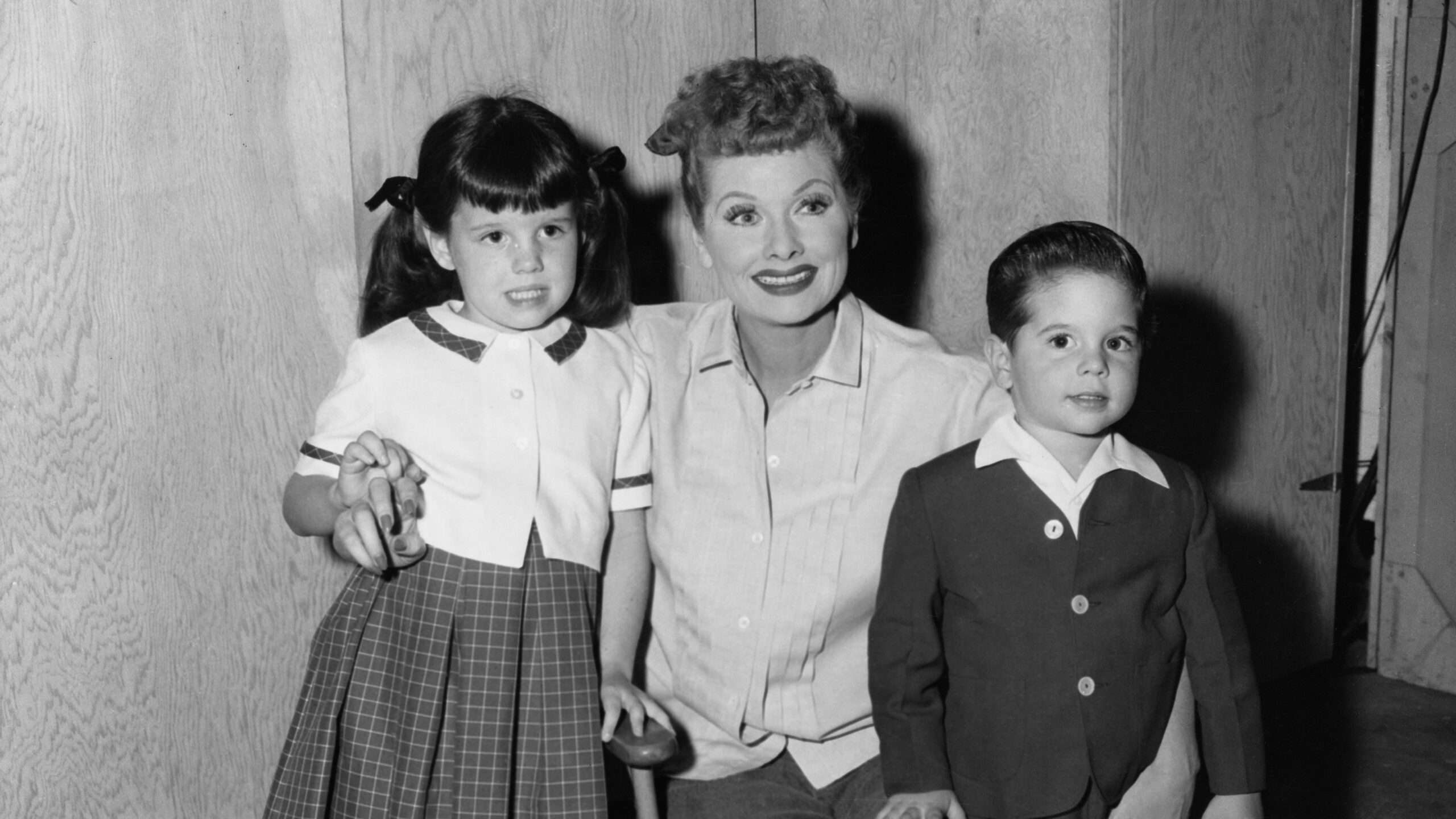 Lucille Ball with her children Lucie and Desi Arnaz Jr.