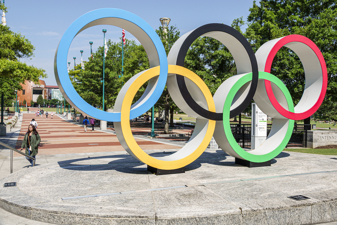 Atlanta, Georgia, Centennial Olympic Park, with large logo