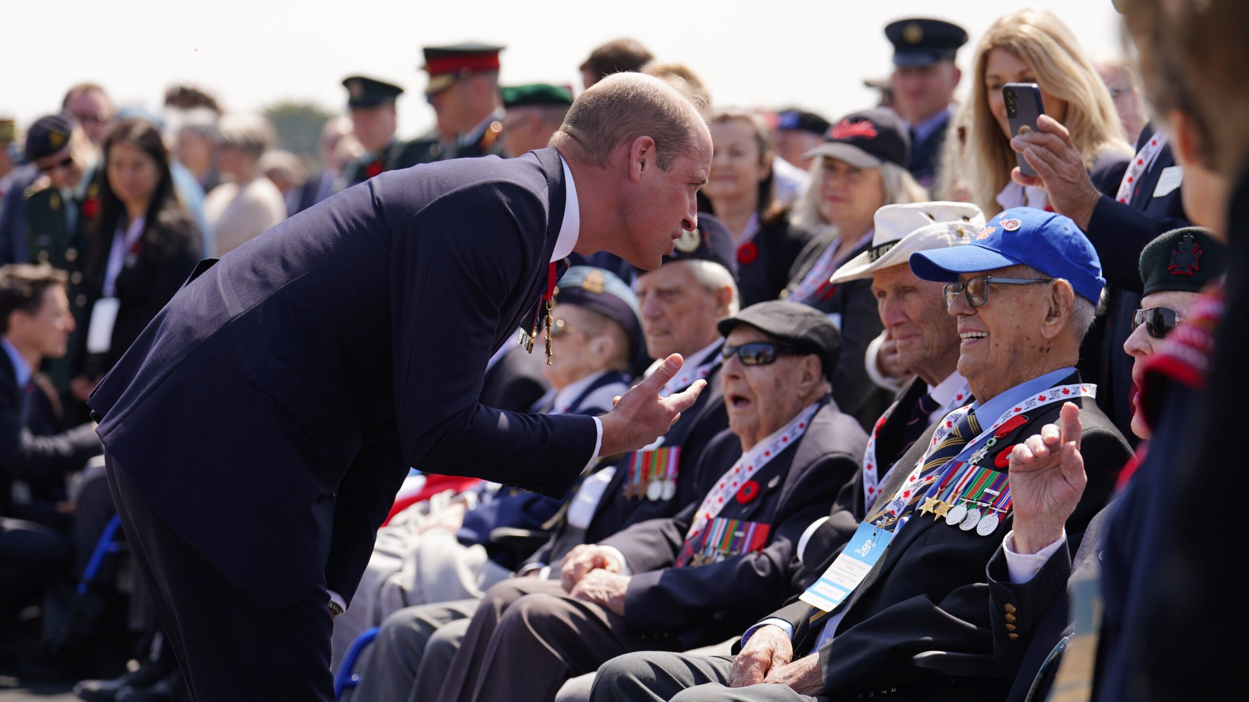 Prince William greeting veterans