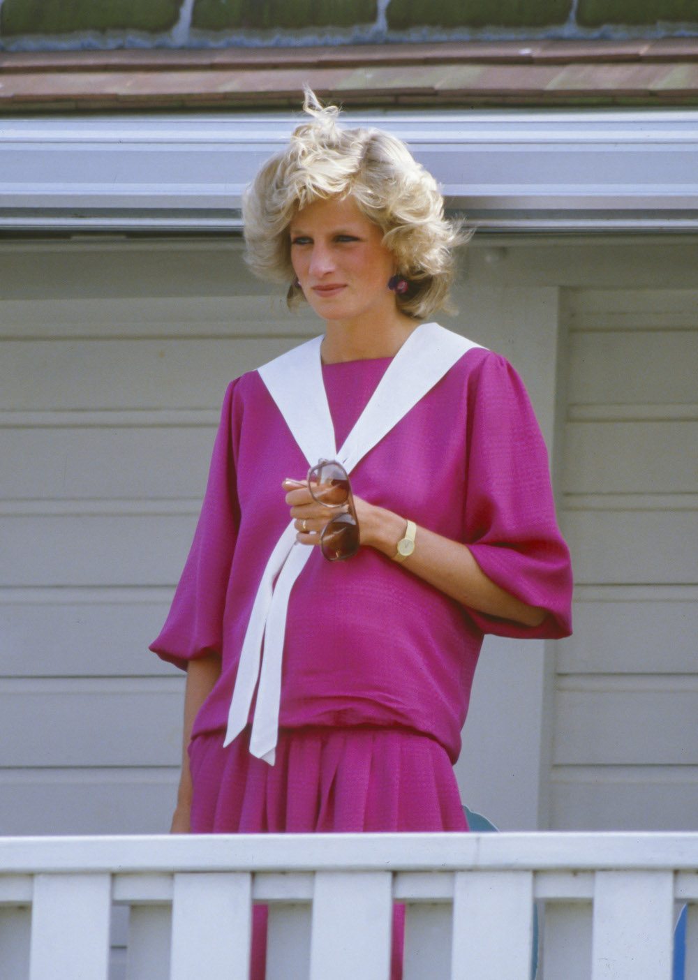 Diana, Princess of Wales, attends a Polo match at Smiths Lawn. Windsor
