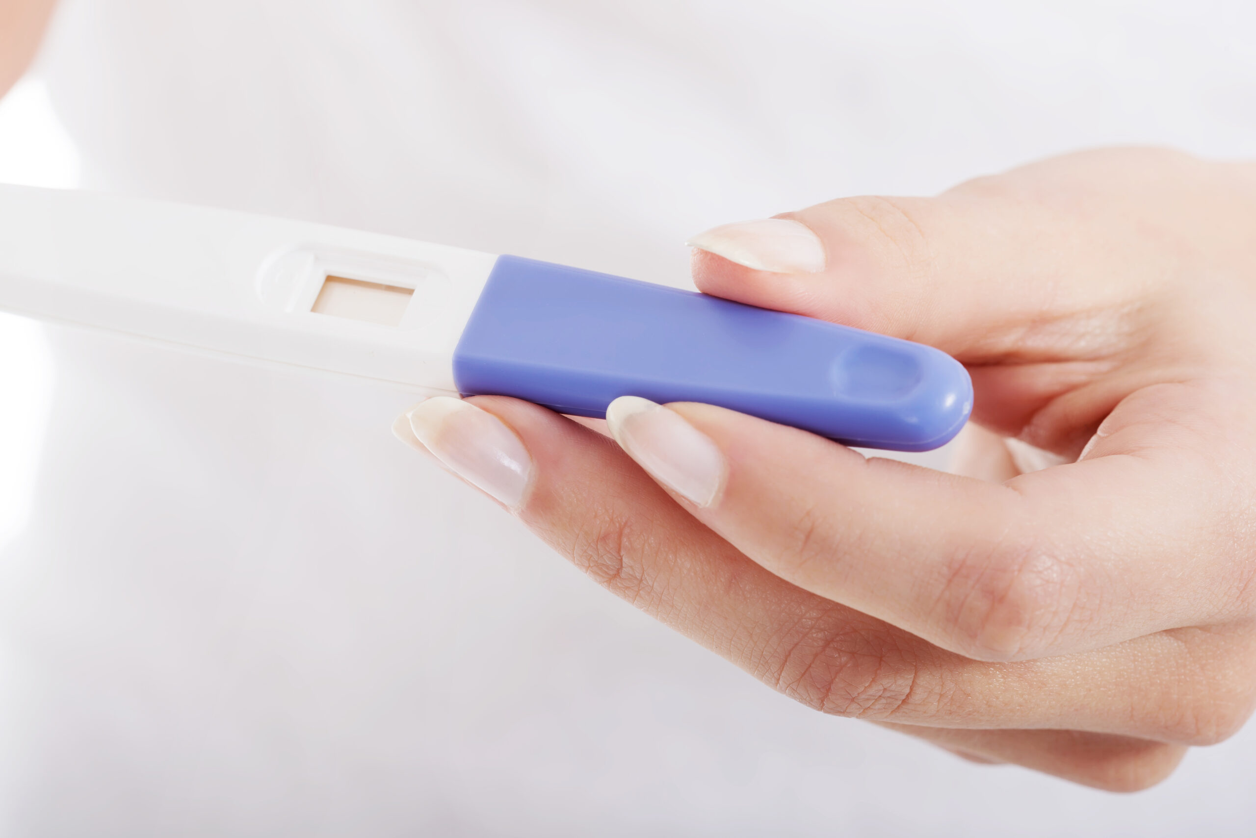 Close up on pregnancy test.