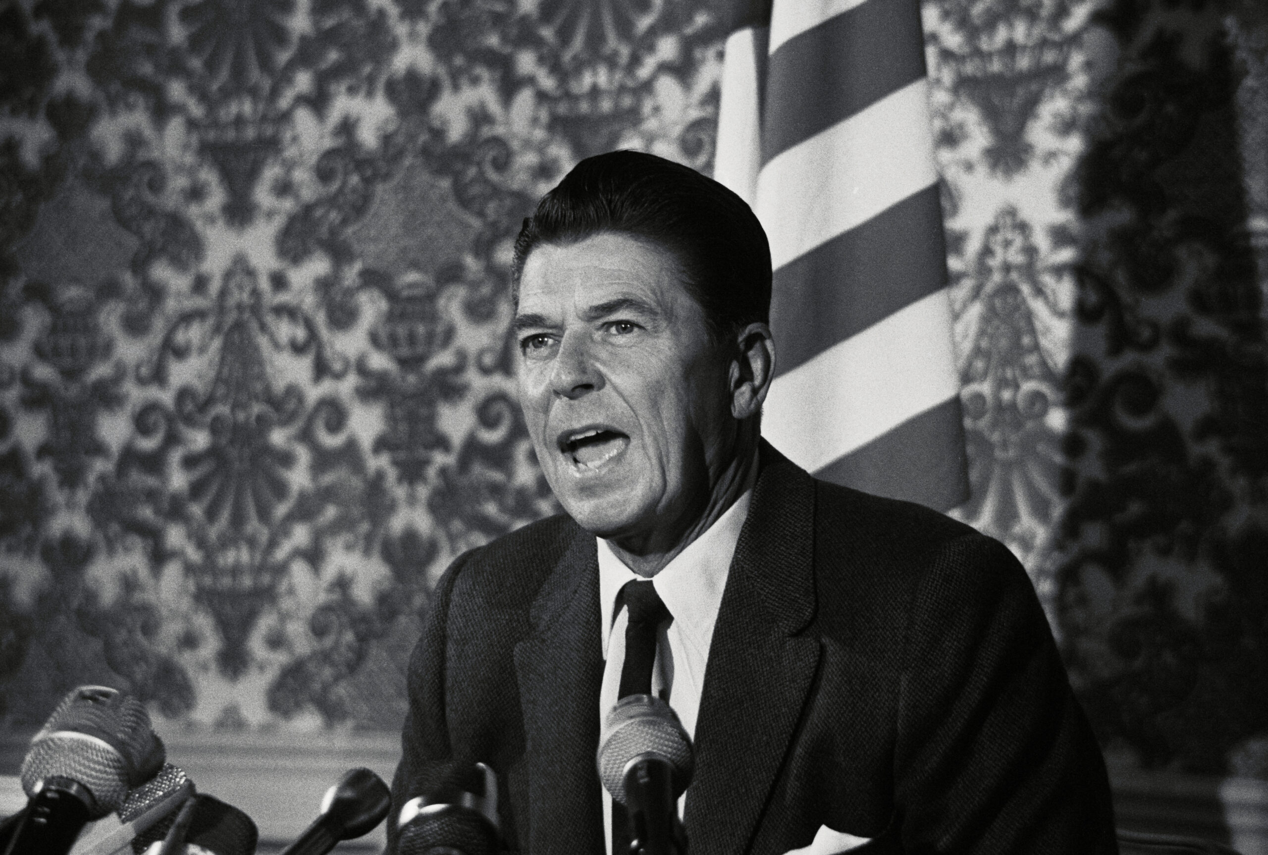 Ronald Reagan Speaking At Press Conference