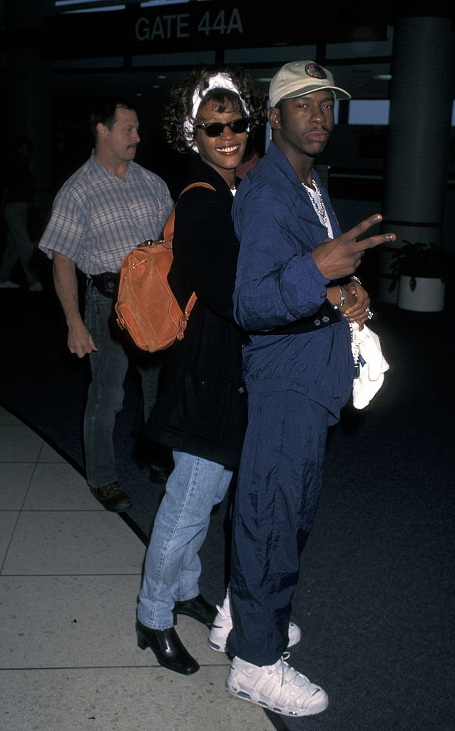 Whitney Houston and Bobby Brown Depart from LAX for New York City - October 6, 1996