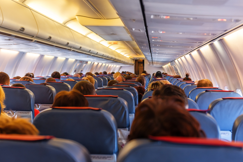 Interior of airplane