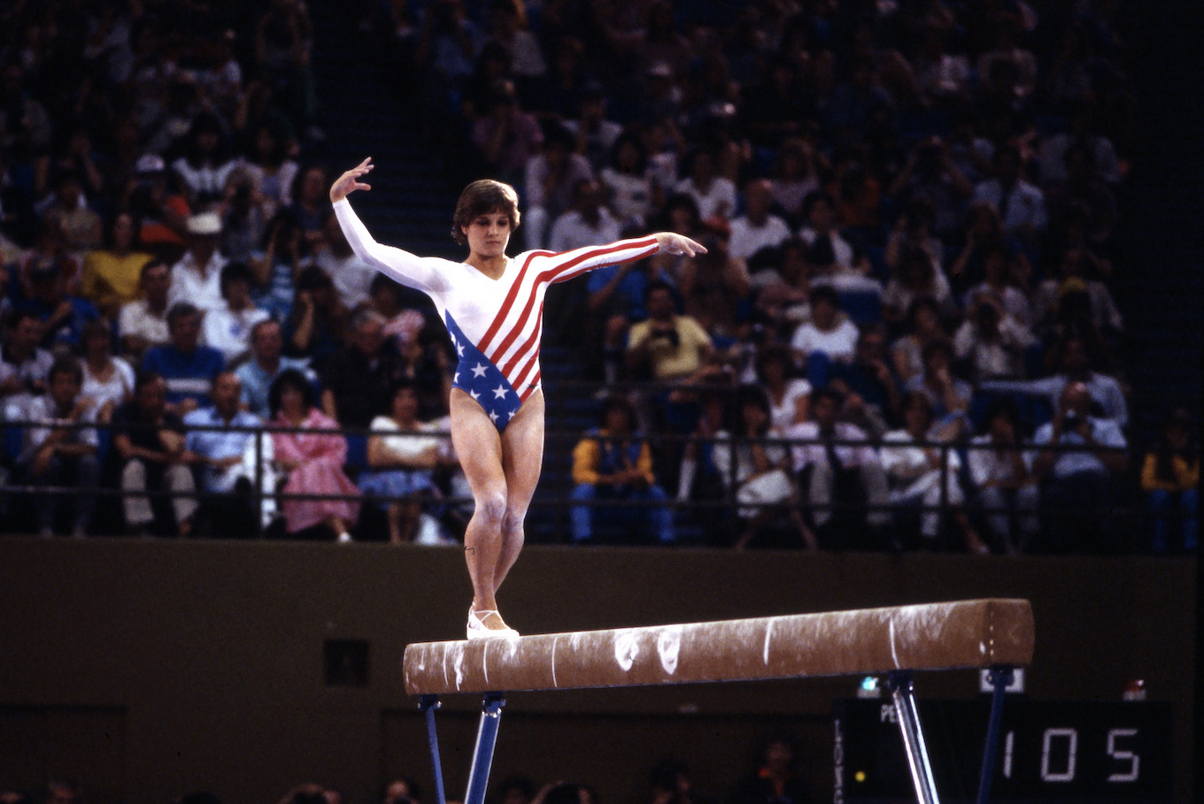 Mary Lou Retton At Women's Gymnastics Balance Beam Competition At The 1984 Summer Olympics