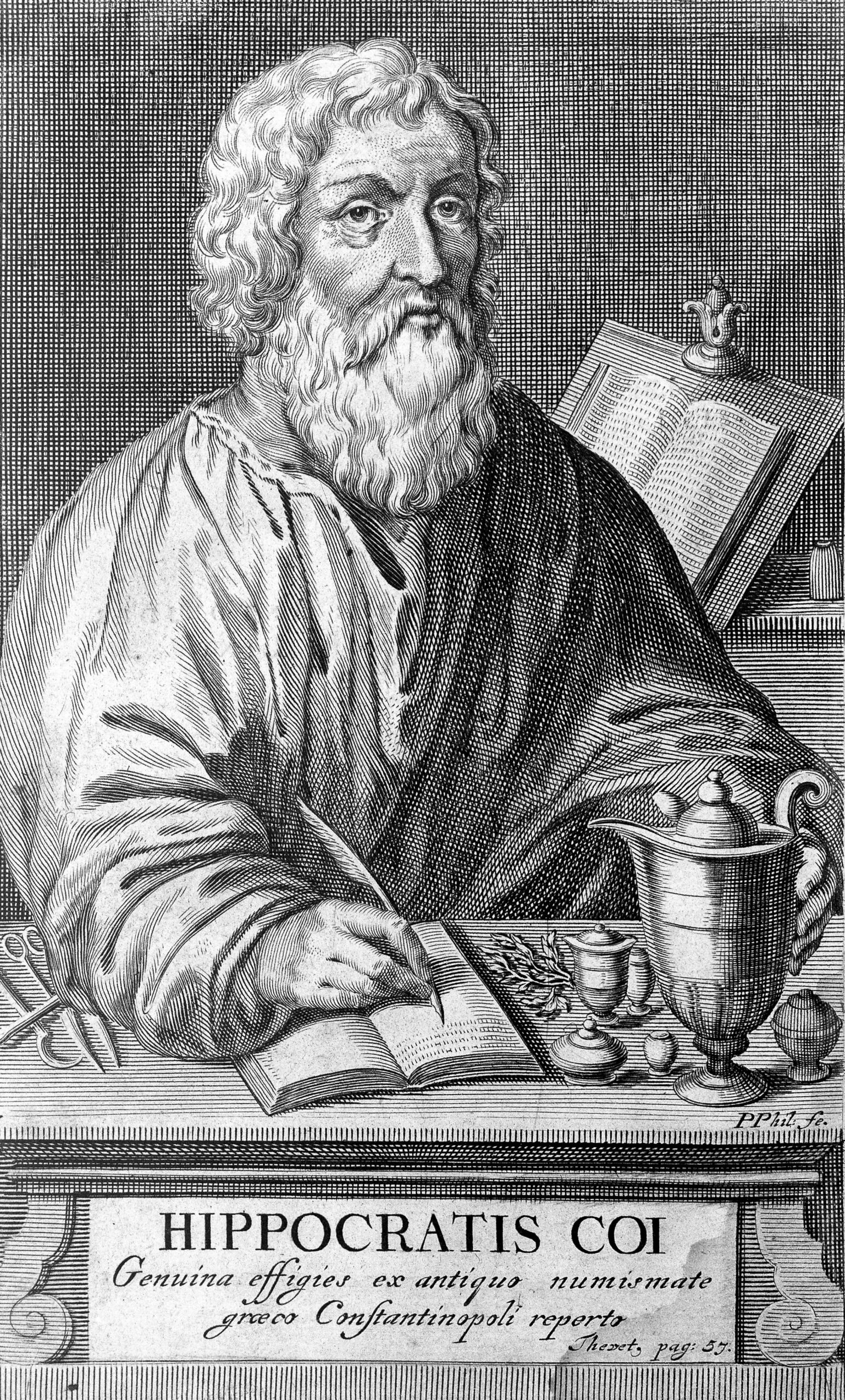 L0014825 Portrait of Hippocrates from Linden, Magni Hippocratis...1665