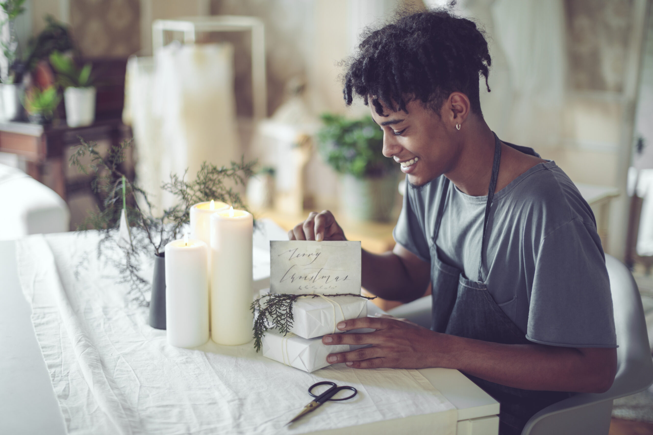 Portrait of a male florist